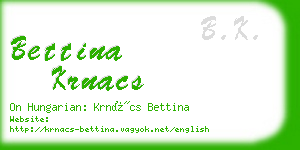 bettina krnacs business card